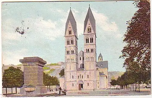 13360 Poste de terrain Ak Coblenz St. Castor Eglise 1916