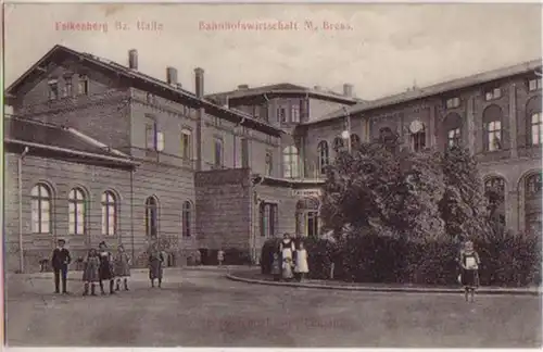 13352 Ak Falkenberg Bz. Halle Bahnhofwirtschaft 1911