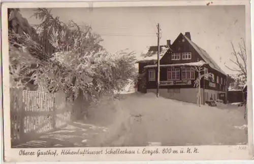 13351 Ak Schellerau Oberer Gasthof im Winter 1944