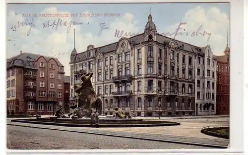 13342 Ak Altona Kaiserstraße Stichtmann Brunnen 1913