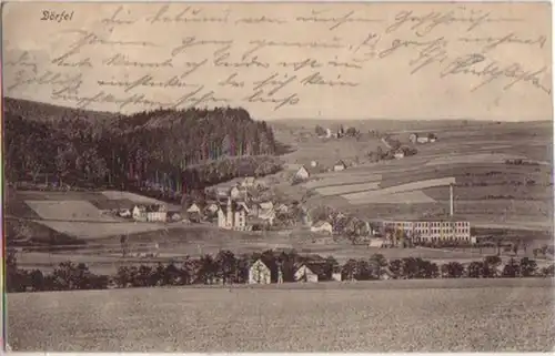 13339 Ak Dörfel in Sachsen Totalansicht 1909