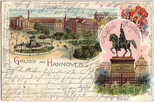 13324 Ak Lithographie Gruss aus Hannover 1902