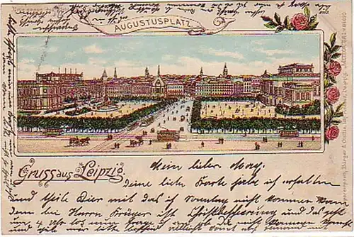 13323 Transparent-Ak Citoyen: Leipzig Augustusplatz 1902