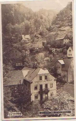 13322 Foto Ak Schmilka Gasthof zur Mühle 1925