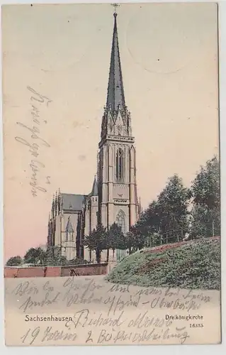 13279 Feldpost Ak Sachsenhausen Dreiroigkirche 1914