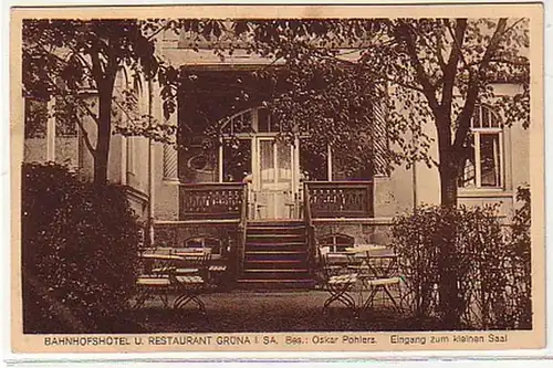 13265 Ak Grüna In Sa. Bahnhofshotel & Restaurant 1928