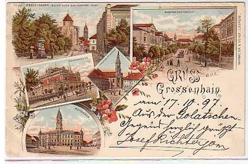 13245 Ak Lithographie Gruß aus Großenhain 1897