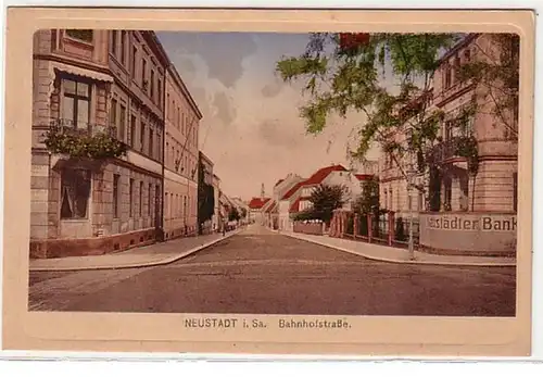 13244 Ak Neustadt in Sa. Bahnhofstrasse 1928