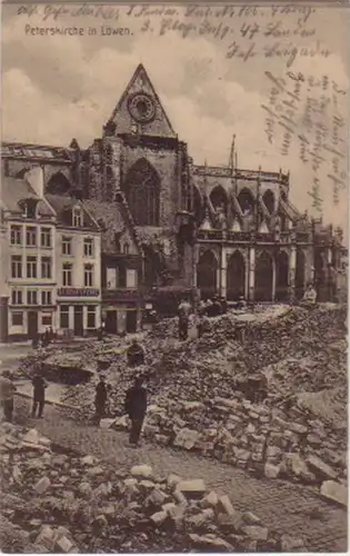 13227 Feldpost Ak Löwen Peterskirche 1914