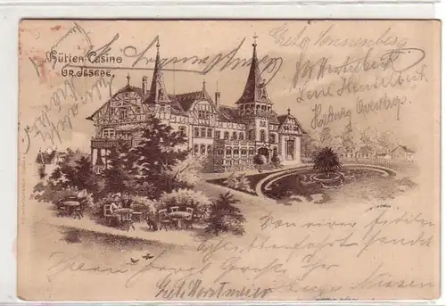 13206 Künstler Ak Gr. Ilsede Hütten Casino 1907