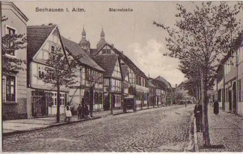 13176 Ak Seehausen dans la rue Altmark Steinstrasse vers 1920