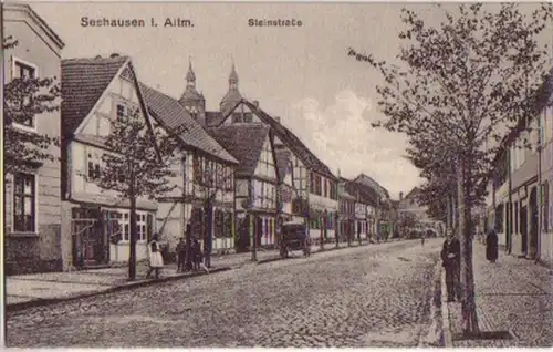 13176 Ak Seehausen in der Altmark Steinstrasse um 1920