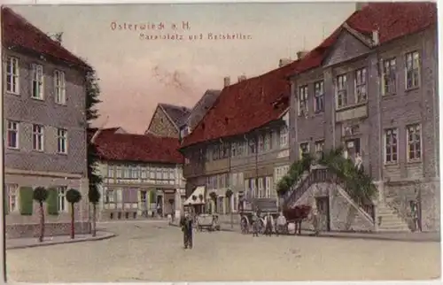 13168 Ak Osterwieck am Harz Marktplatz Ratskeller 1907