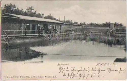 13167 Ak Meerane in Sachsen Badeanstalt 1906