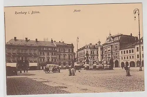 13164 Ak Rumburg in Böhmen Markt vers 1920
