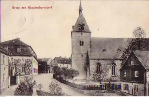 13162 Ak Salutation de Munichbernsdorf Vue d'ensemble de la ville vers 1910