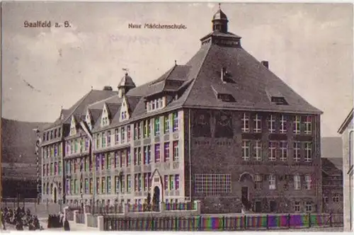 13154 Ak Saalfeld a.S. neue Mädchenschule 1911