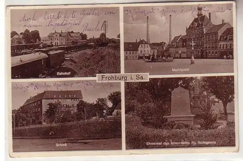 13133 Mehrbild Ak Frohburg Bahnhof, Marktplatz usw. 1936