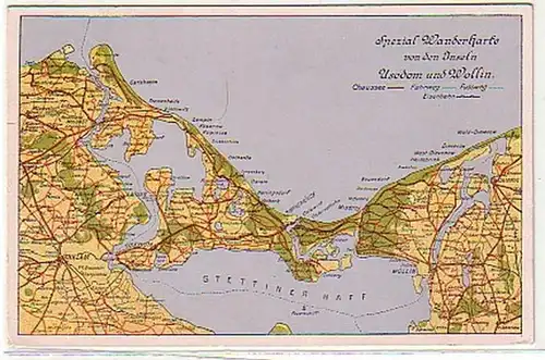 13119 Ak carte de randonnée île d'Usedom et de Wollin 1942