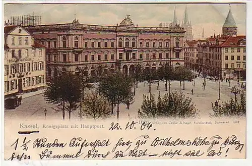 13097 Ak Kassel Königsplatz avec poste principal 1904