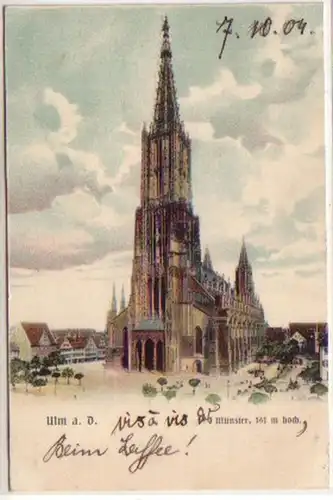 13096 Ak Ulm sur la Münster du Danube 1904