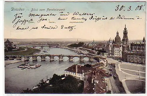 13093 Ak Dresden Blick vom Fernheizwerk 1908