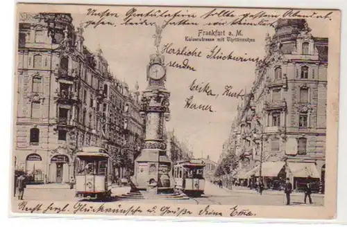 13091 Ak Frankfurt am Main Kaiserstrasse Horloge Tour 1925