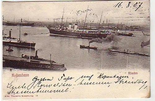 13088 Kobenhagen Dänemark Hafenansicht 1907