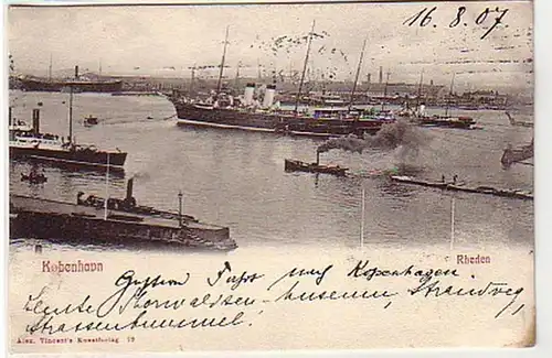 13088 Kobenhagen Danemark Vue sur le port 1907