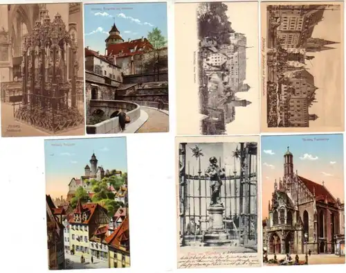 13084/7 Ak Nuremberg Oiefenbrunnen, etc. vers 1910