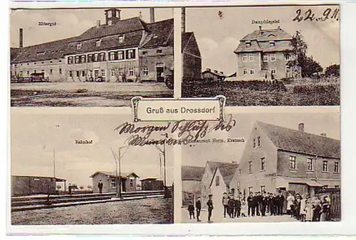 13070 Mehrbild Ak Gruß aus Drossdorf Bahnhof usw. 1911