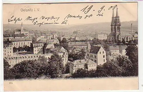 13065 Ak Oelsnitz im Vogtland Totalansicht 1908
