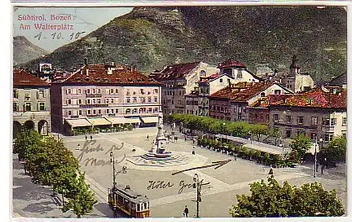 13060Ak Bolzano Tyrol du Sud sur Walterplatz 1910