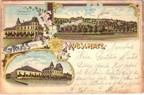 13054 Ak Lithographie Salutation de Mobschatz 1902