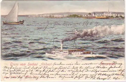 13051 Ak Salutation du bain de mer Ahlbeck Panorama 1907