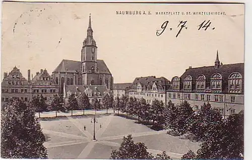 13048 Ak Naumburg Marktplatz & St. Wenzelskirche 1914