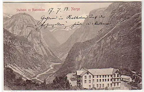 13039 Ak Stalheim og Nærødalen Norwegen 1913