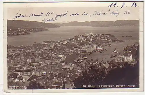 13037 Ak Bergen Norvège Vue totale 1913