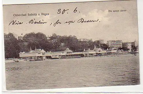 13033 Ak Ostseebad Saßnitz auf Rügen 1913