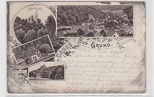 13000 Ak Lithographie Salutation pour Bad Grund 1898