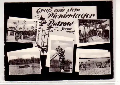 12941 Ak Gruß aus dem Pionierlager Petzow 1965