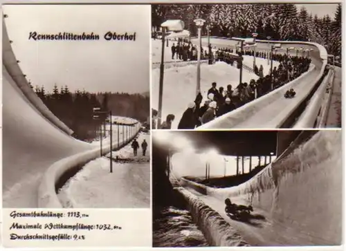 12913 Mehrbild Ak Rennschlittenbahn Oberhof 1977