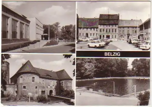 12904 Mehrbild Ak Belzig HO Gaststätte usw. 1985