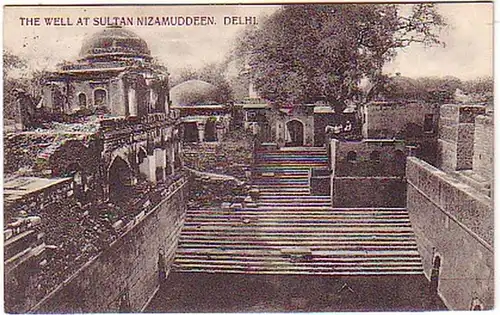 12727 Ak Delhi Indien the Well at Sultan Nizamudden1910