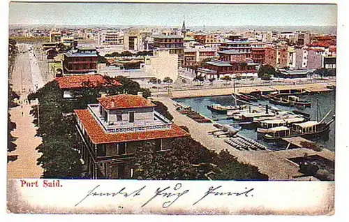 12722 Ak Port Said Ägypten Egypte Totalansicht 1906