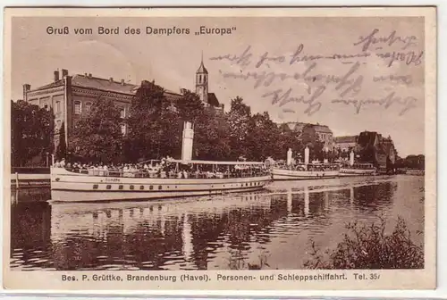 12719 Ak Salutation du bateau du vapeur "Europe" 1931