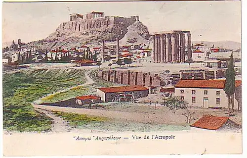 12713 Ak Athènes Vue sur l'Acropole Grèce 1907