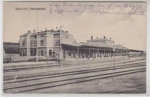 12688 Ak Bahnhof Herbesthal Bahnsteigansicht 1916