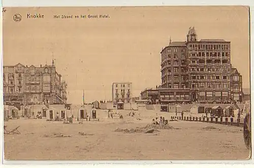 12681 Ak Knokke Het Plage en het Groot Hotel 1918