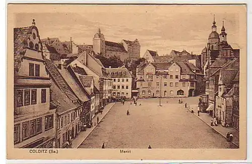 12665 Ak Colditz in Sachsen Markt um 1930